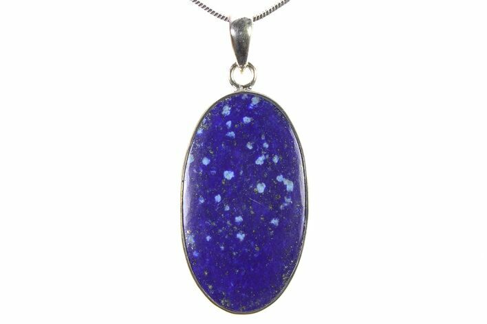 Polished Lapis Lazuli Pendant (Necklace) - Sterling Silver #321484